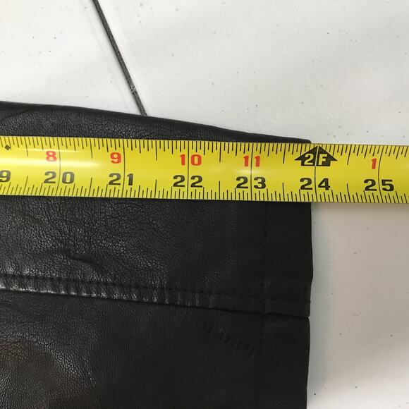 Baccini Jacket Womens Medium Black Faux Leather Moto Zip Up Peplum Biker Fitted - Picture 7 of 15